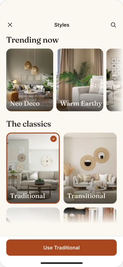 Roomly app screen